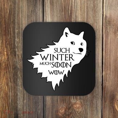 Funny Doge Such Winter Much Soon Coaster