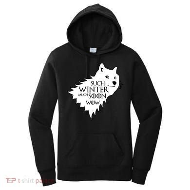 Funny Doge Such Winter Much Soon Women's Hoodie