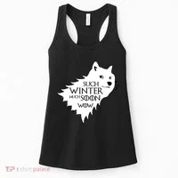 Funny Doge Such Winter Much Soon Women's Tank Top thumb 0