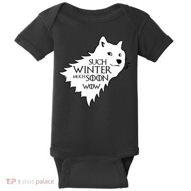 Funny Doge Such Winter Much Soon Baby Bodysuit