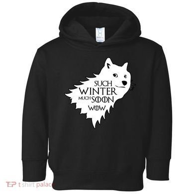 Funny Doge Such Winter Much Soon Toddler Hoodie