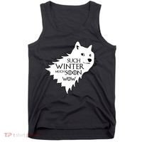Funny Doge Such Winter Much Soon Tank Top thumb 0