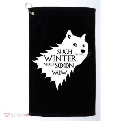 Funny Doge Such Winter Much Soon Golf Towel