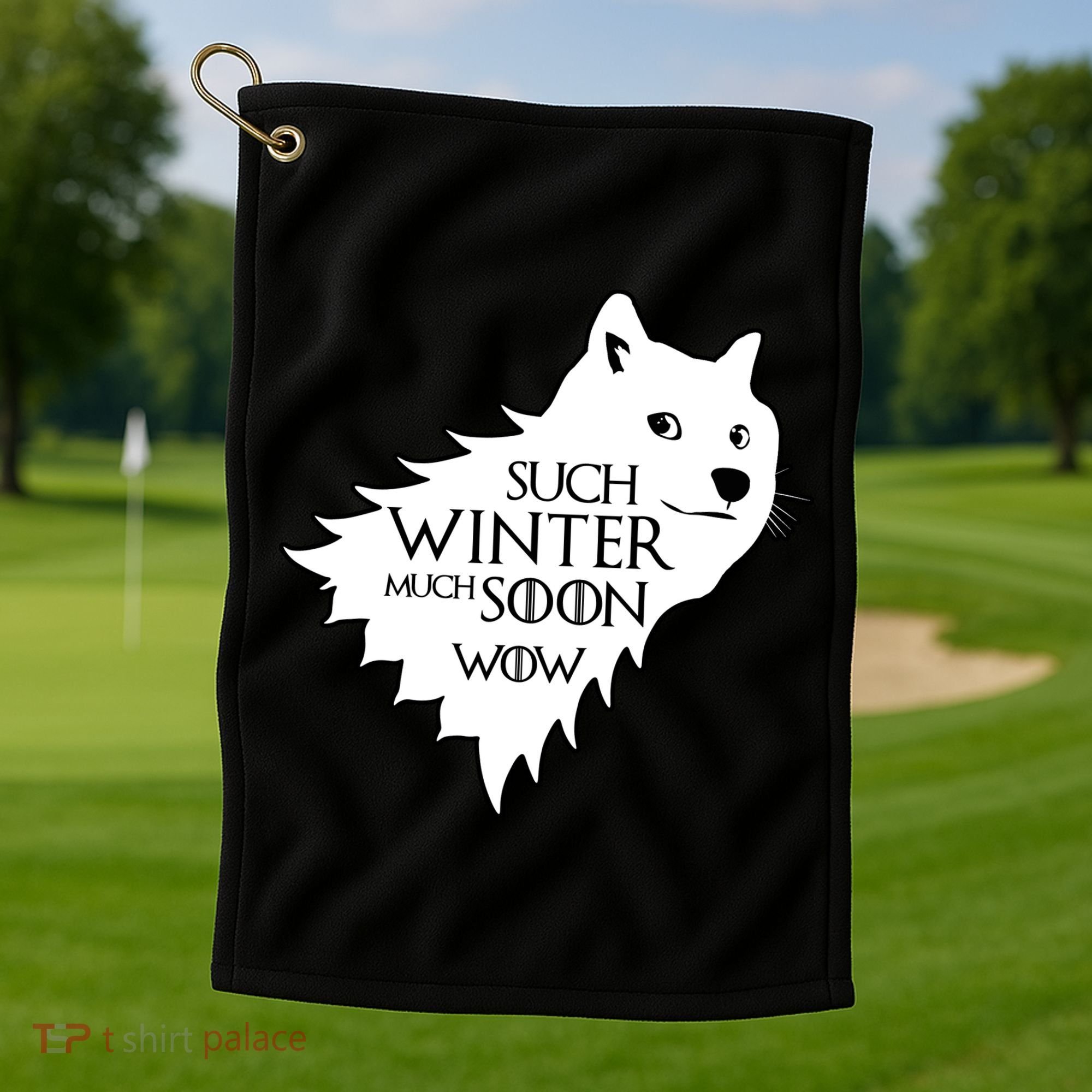 Funny Doge Such Winter Much Soon Golf Towel