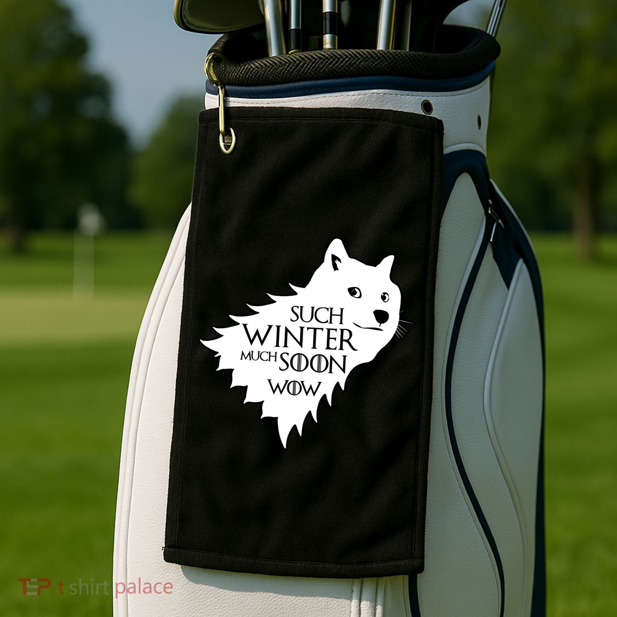 Funny Doge Such Winter Much Soon Golf Towel