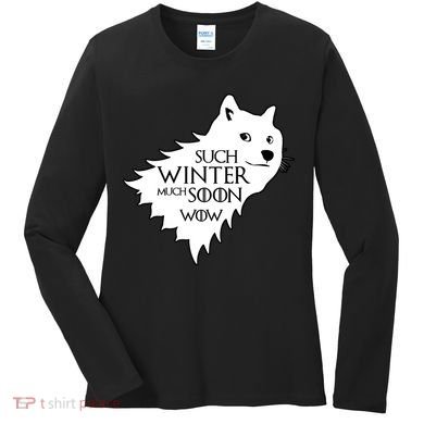 Funny Doge Such Winter Much Soon Women's Long Sleeve Shirt