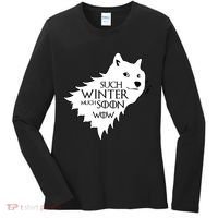 Funny Doge Such Winter Much Soon Women's Long Sleeve Shirt thumb 0