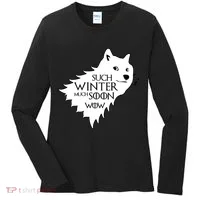 Funny Doge Such Winter Much Soon Women's Long Sleeve Shirt thumb 0