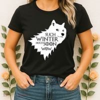 Funny Doge Such Winter Much Soon Women's T-Shirt thumb 2