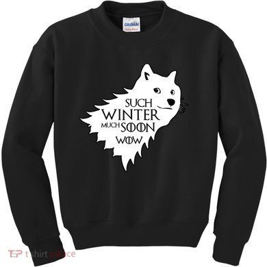Funny Doge Such Winter Much Soon Kids Sweatshirt
