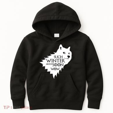 Funny Doge Such Winter Much Soon Kids Hoodie