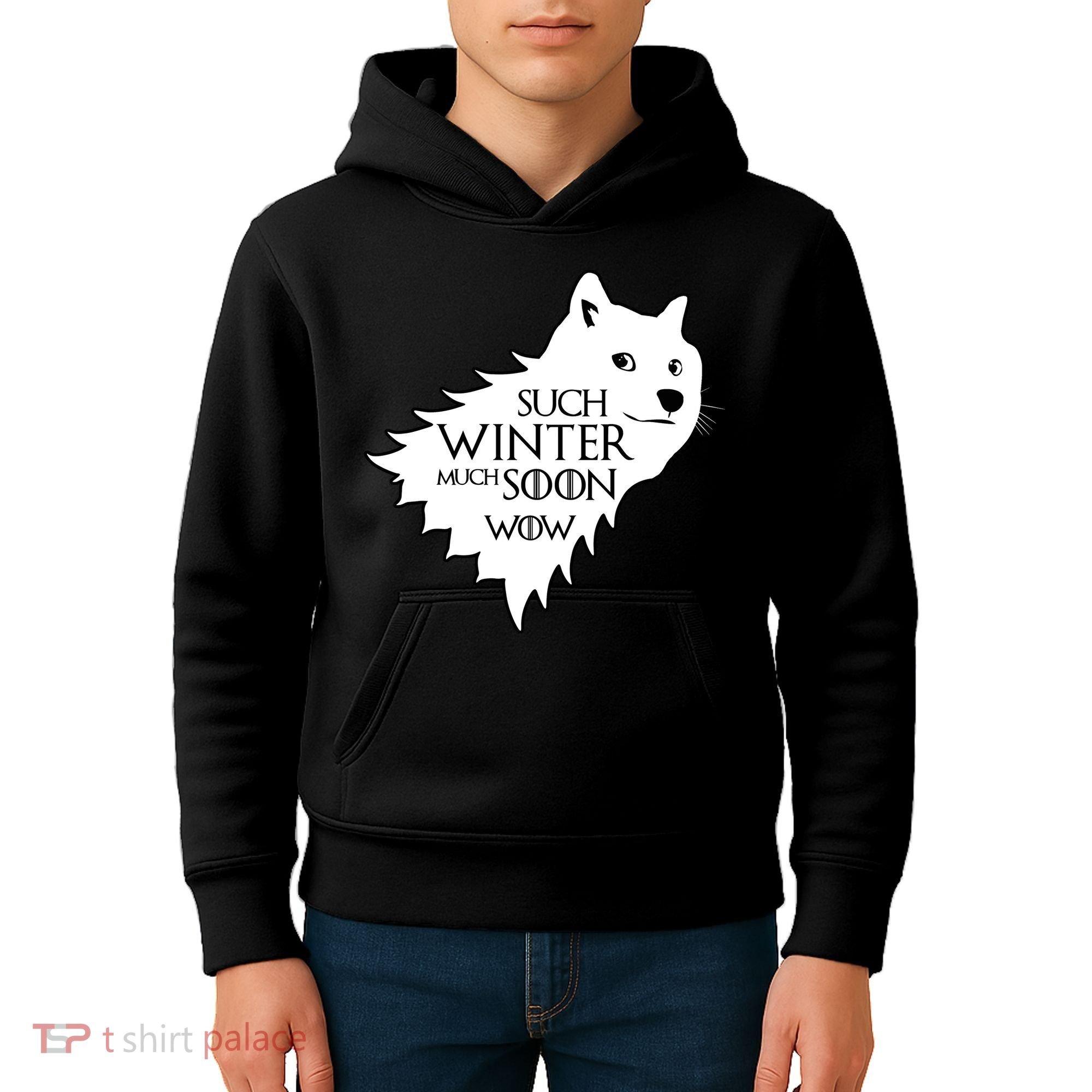 Funny Doge Such Winter Much Soon Kids Hoodie