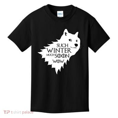 Funny Doge Such Winter Much Soon Kids T-Shirt