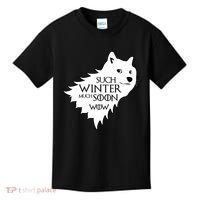 Funny Doge Such Winter Much Soon Kids T-Shirt thumb 0