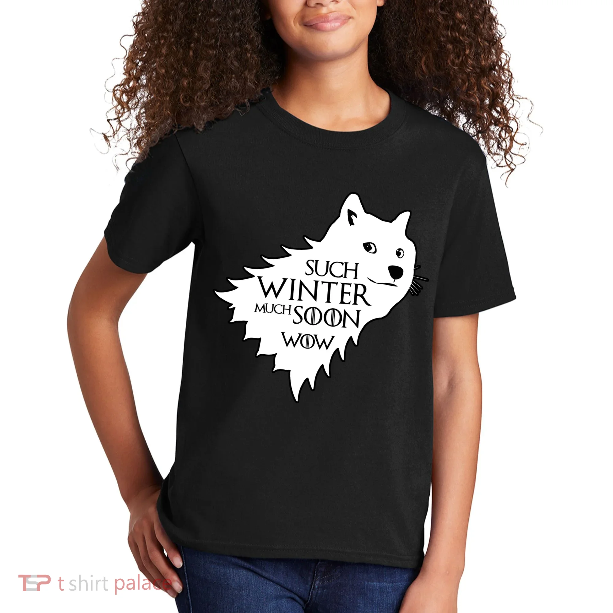 Funny Doge Such Winter Much Soon Kids T-Shirt