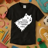 Funny Doge Such Winter Much Soon Kids T-Shirt thumb 3