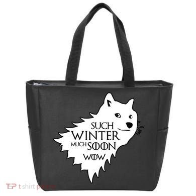 Funny Doge Such Winter Much Soon Tote Bag