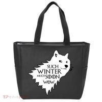 Funny Doge Such Winter Much Soon Tote Bag thumb 0