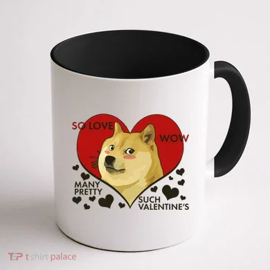 Funny Doge Valentine Meme Coffee Mug back