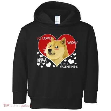 Funny Doge Valentine Meme Toddler Hoodie
