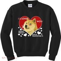 Funny Doge Valentine Meme Kids Sweatshirt thumb 0