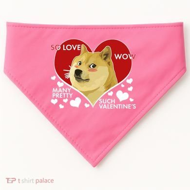 Funny Doge Valentine Meme USA-Made Doggie Bandana
