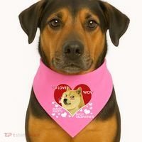 Funny Doge Valentine Meme USA-Made Doggie Bandana thumb 1