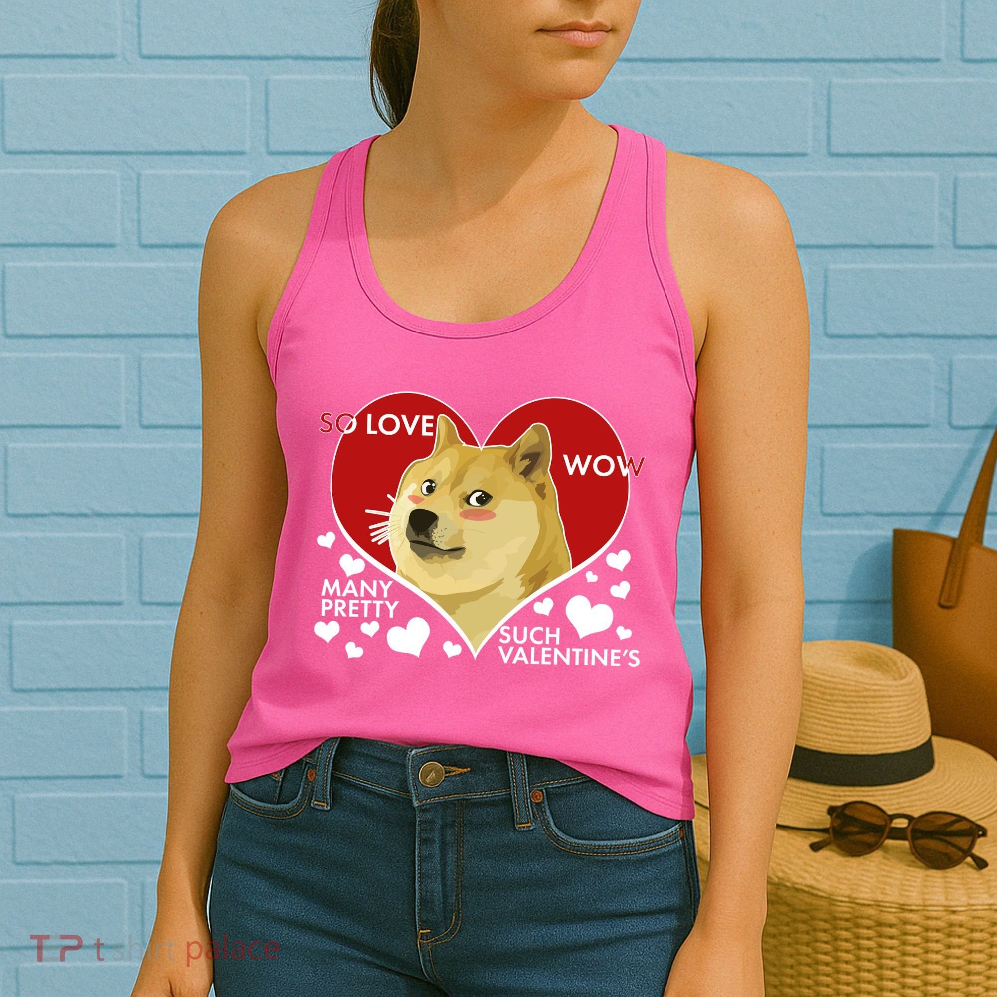 Funny Doge Valentine Meme Women's Tank Top