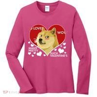 Funny Doge Valentine Meme Women's Long Sleeve Shirt thumb 0