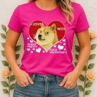 Funny Doge Valentine Meme Women's T-Shirt thumb 2