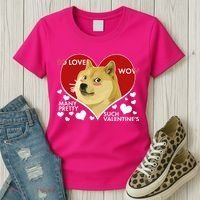 Funny Doge Valentine Meme Women's T-Shirt thumb 3