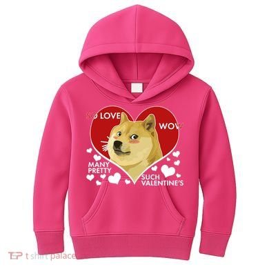 Funny Doge Valentine Meme Kids Hoodie