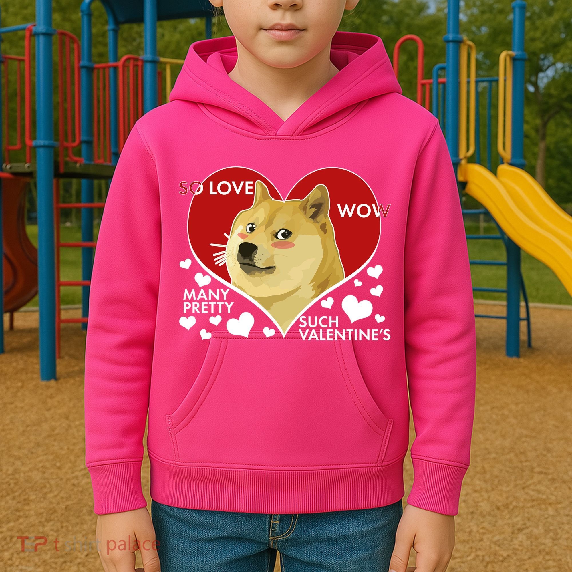 Funny Doge Valentine Meme Kids Hoodie