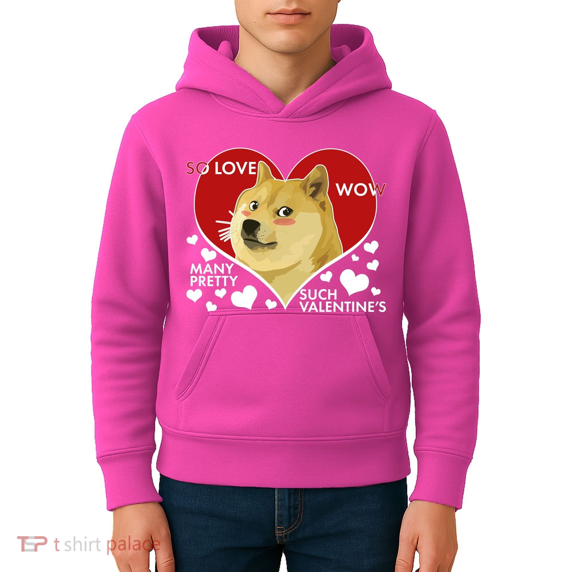 Funny Doge Valentine Meme Kids Hoodie