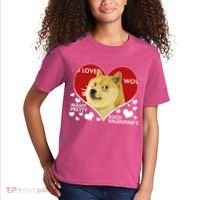 Funny Doge Valentine Meme Kids T-Shirt thumb 2
