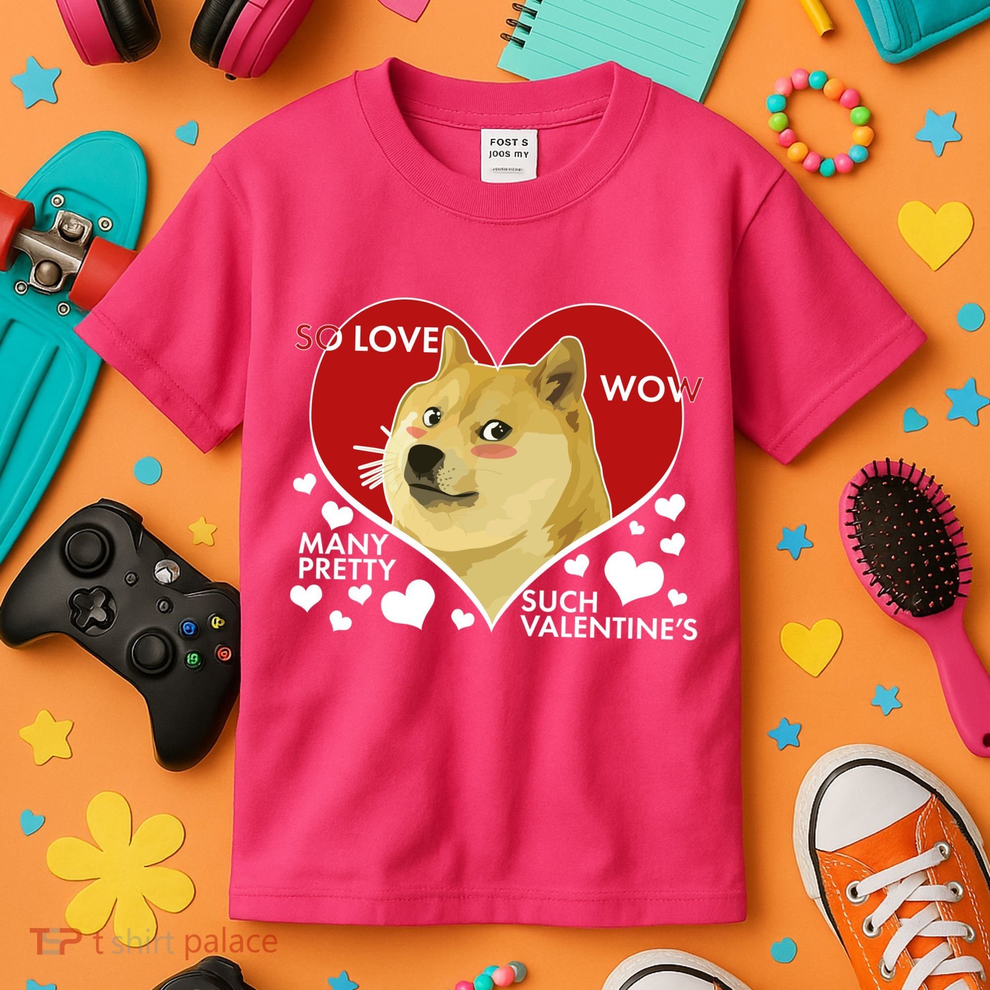 Funny Doge Valentine Meme Kids T-Shirt