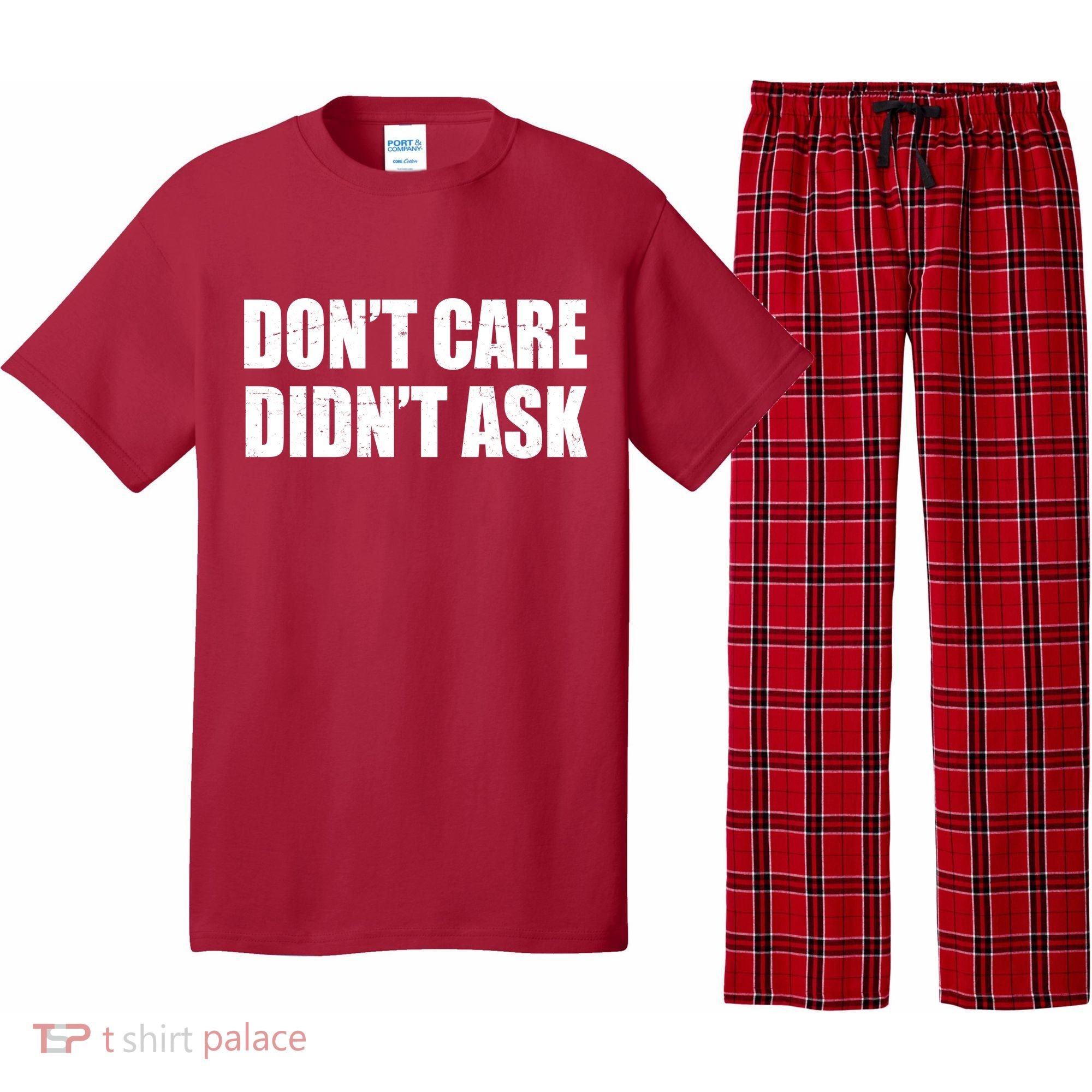 Funny Don't Care Didn't Ask Pajama Set