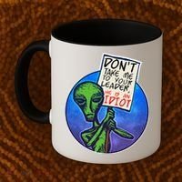Funny Don't Take Me to Your Leader Alien Coffee Mug thumb 2