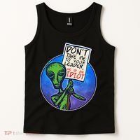 Funny Don't Take Me to Your Leader Alien Tank Top thumb 2