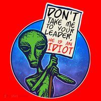 Funny Don't Take Me to Your Leader Alien Santa Hat thumb 1