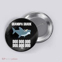 Funny Doo Grandpa Shark Button thumb 0