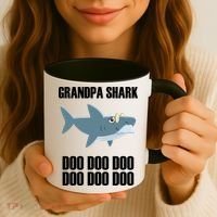 Funny Doo Grandpa Shark Coffee Mug thumb 3