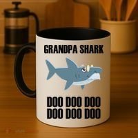Funny Doo Grandpa Shark Coffee Mug thumb 4