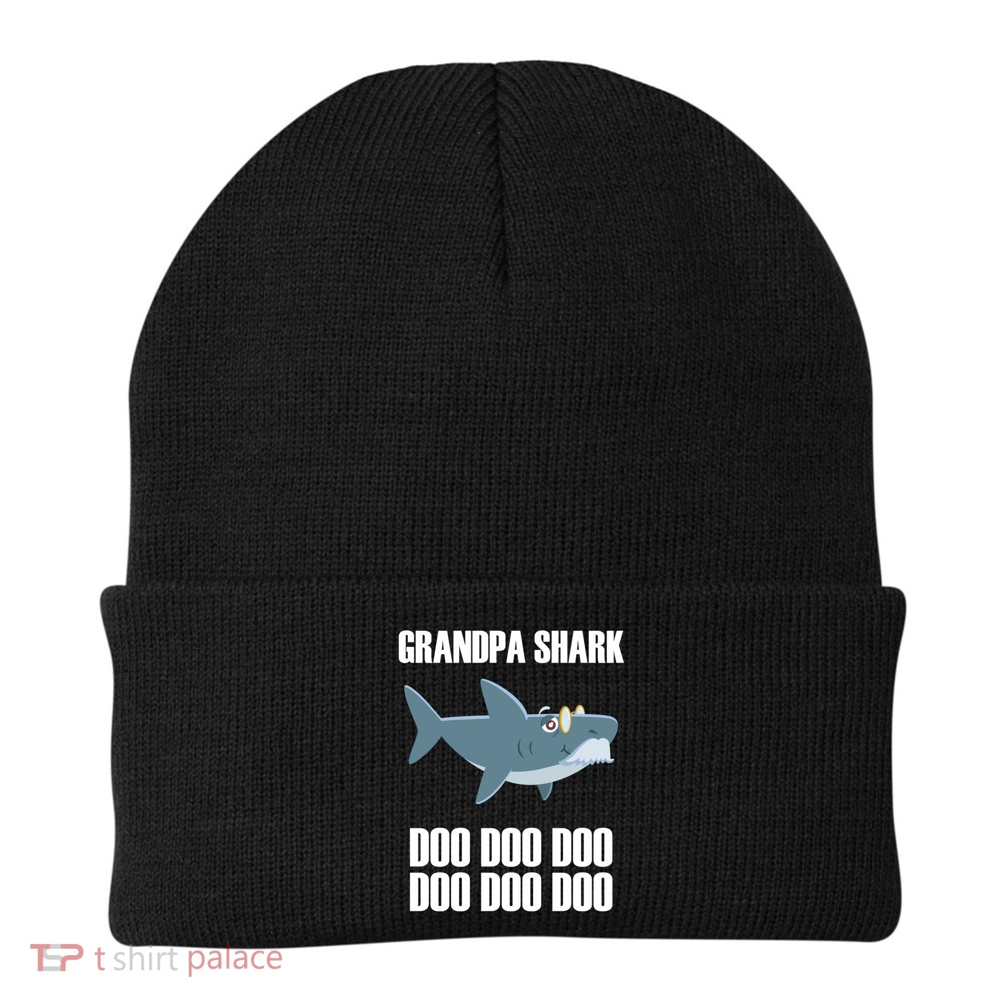 Funny Doo Grandpa Shark Beanie