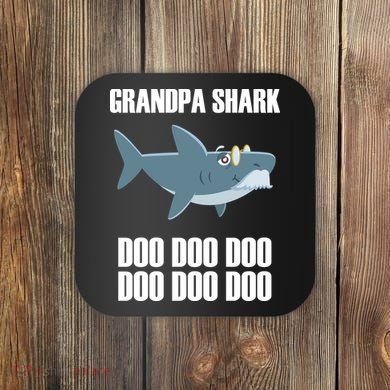 Funny Doo Grandpa Shark Coaster