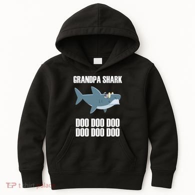 Funny Doo Grandpa Shark Kids Hoodie