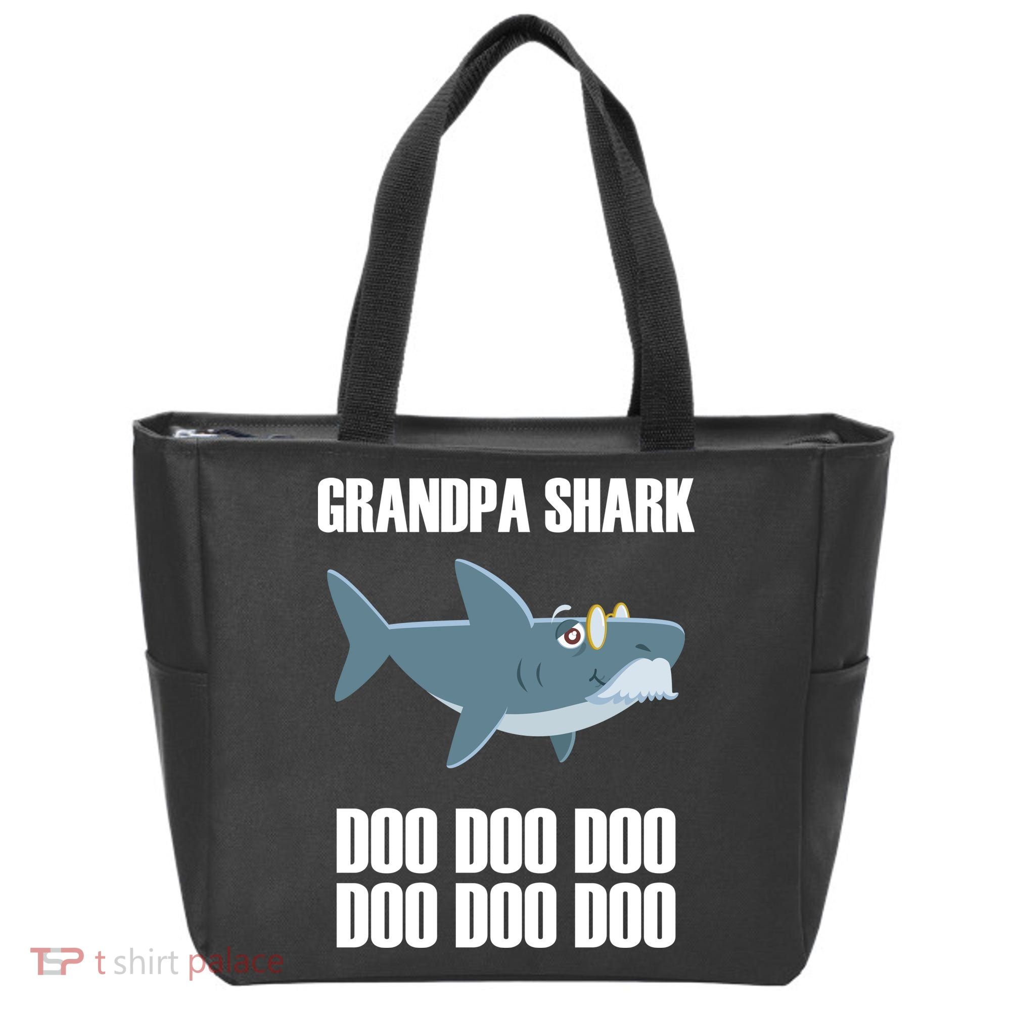 Funny Doo Grandpa Shark Tote Bag