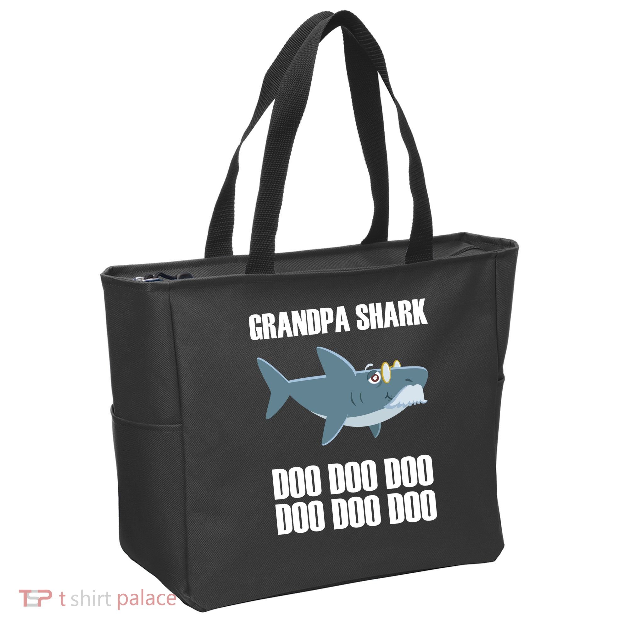 Funny Doo Grandpa Shark Tote Bag
