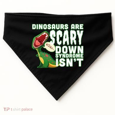 Funny Down Syndrome Awareness Dinosaurs USA-Made Doggie Bandana