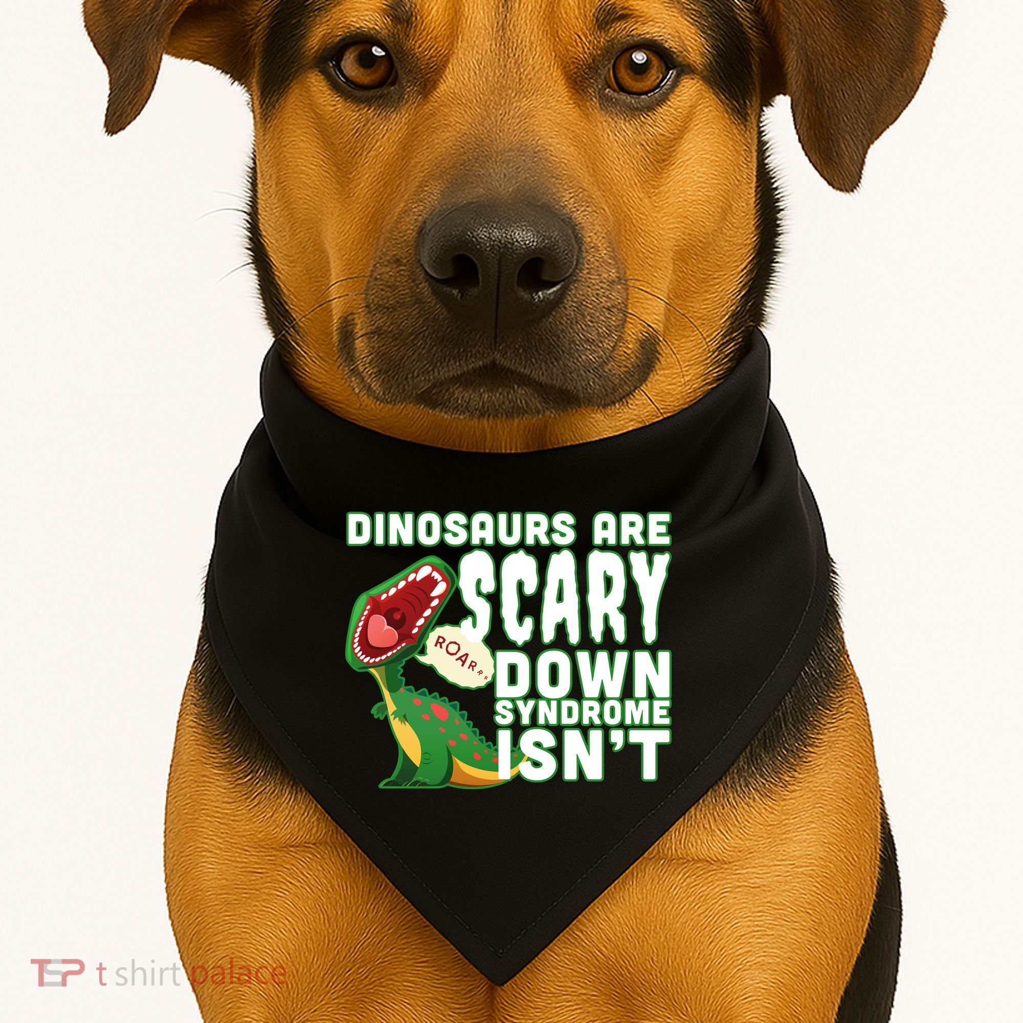 Funny Down Syndrome Awareness Dinosaurs USA-Made Doggie Bandana